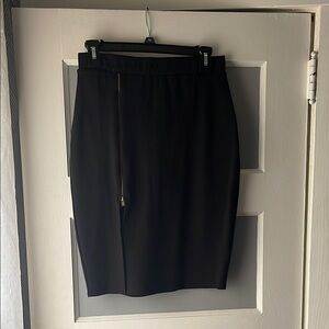 Charlotte Russe Black and Gold Zipper Pencil Skirt with Slit